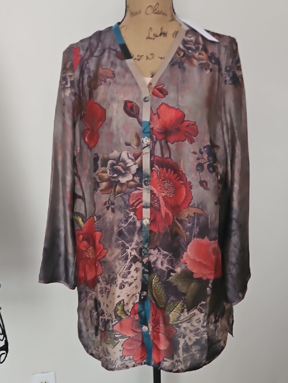 Soft Surroundings NWT Camellia Blouse Button Up, Size PL.